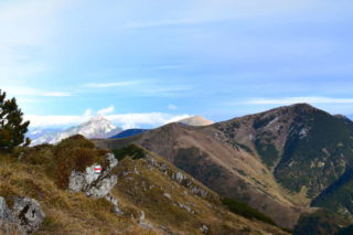 Napravo Veľký Kriváň, vzadu Veľký Rozsutec