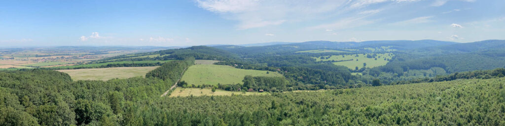 Panoramatický výhled z rozhledny Travičné, Bílé Karpaty