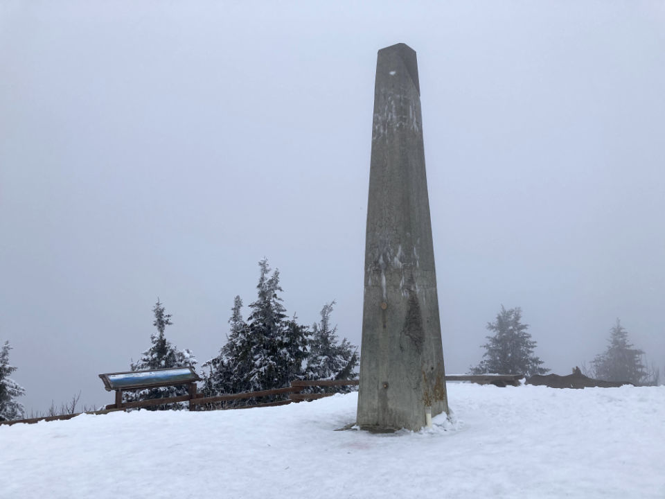 Obelisk na Lysé hoře, zima, Lysá hora